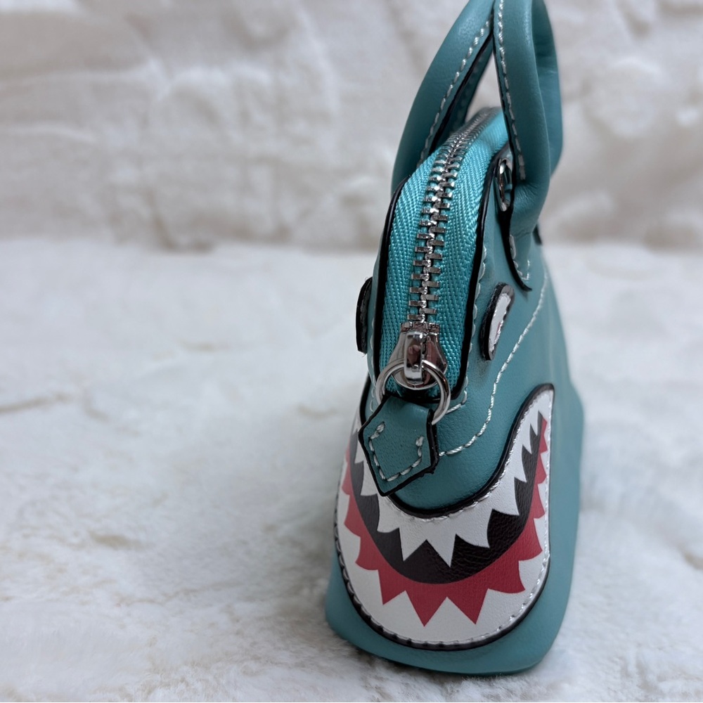 Genuine Swift Leather Snarky Shark Bag Charm - Picture 2 of 13